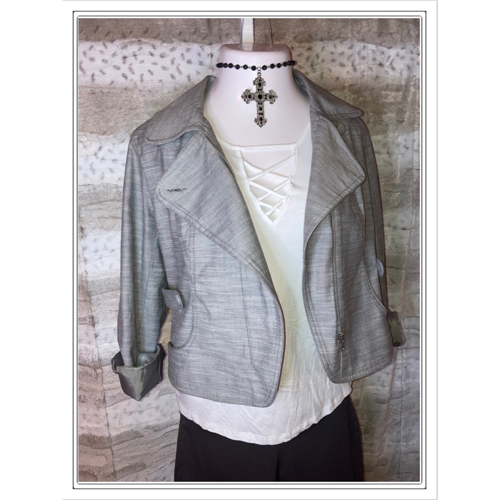 apostrophe light weight jacket gray size 10